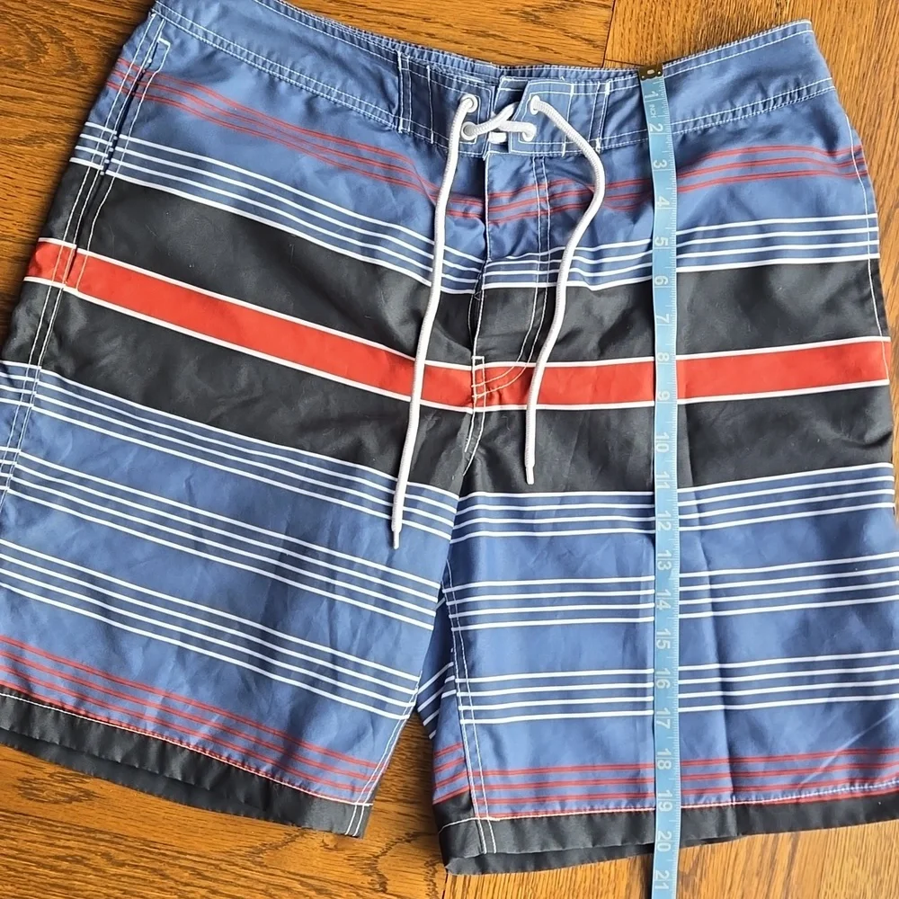 Gap Board Shorts Swim Trunks Lined Mens Large Beach Vacation Red White Blue